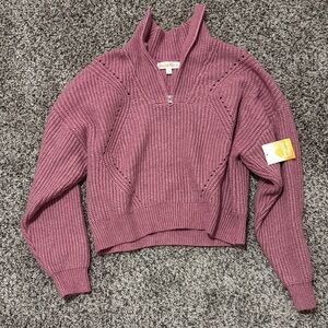 Elegant Plum Half-Zip Sweater